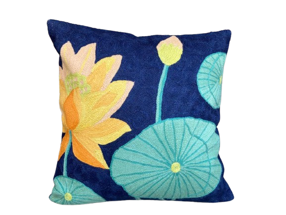 Yellow Lotus Cushion Cover