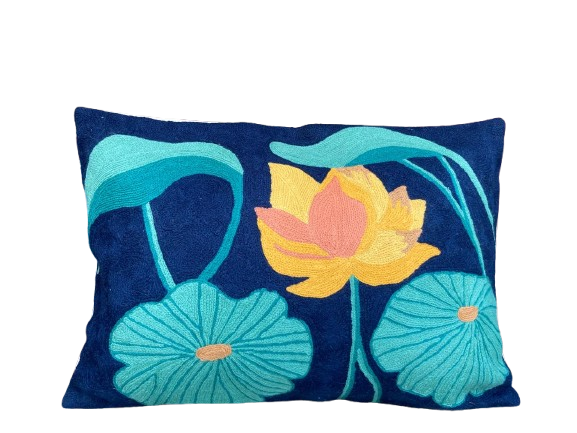 Yellow Lotus Bloom Cushion Cover