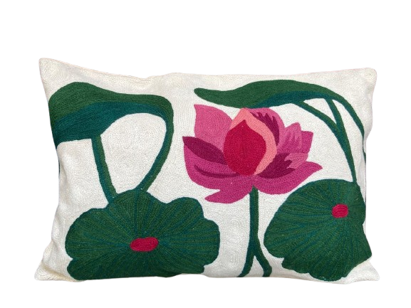 Pink Lotus Bloom Cushion Cover