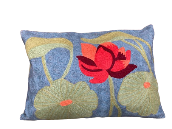 Red Lotus Cushion Cover