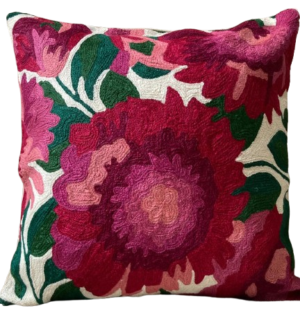 Pink Floral Paradise Cushion Cover