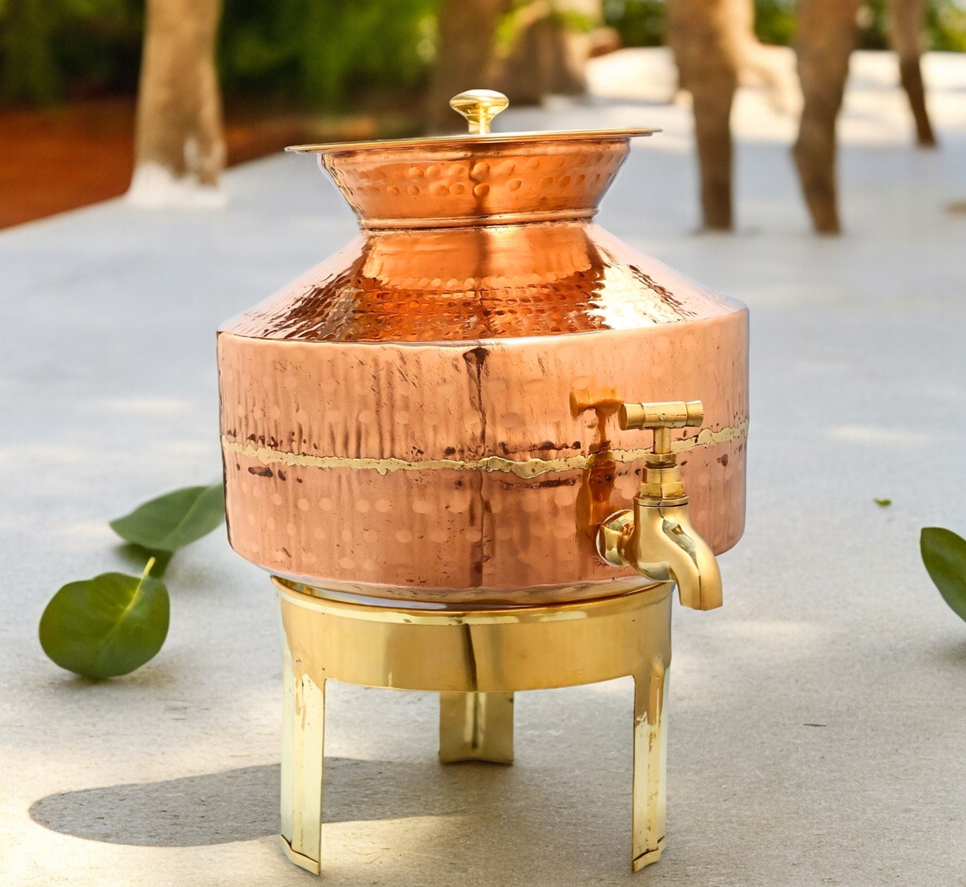 Pure Copper Water Dispenser with Brass Stand