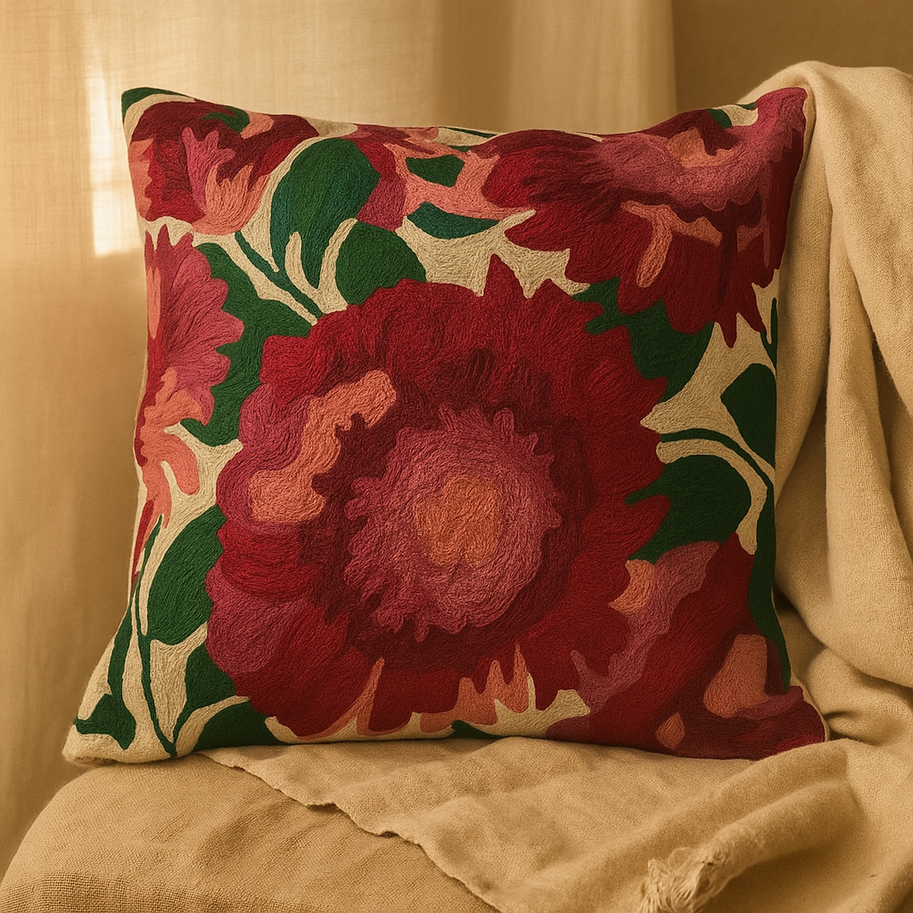 Pink Floral Paradise Cushion Cover