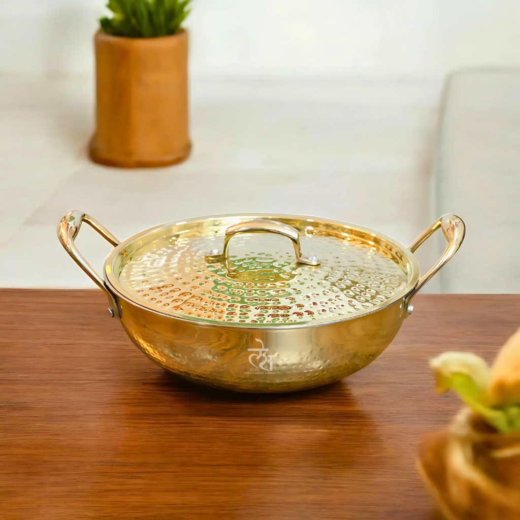 Cooking Pot/ Brass Kadai with Lid