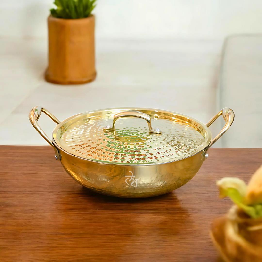 Cooking Pot/ Brass Kadai with Lid