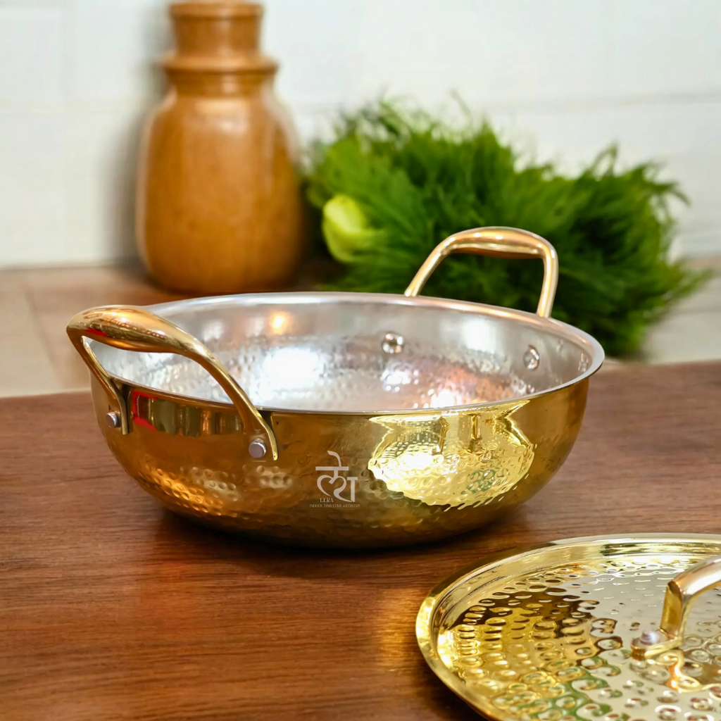 Cooking Pot/ Brass Kadai with Lid