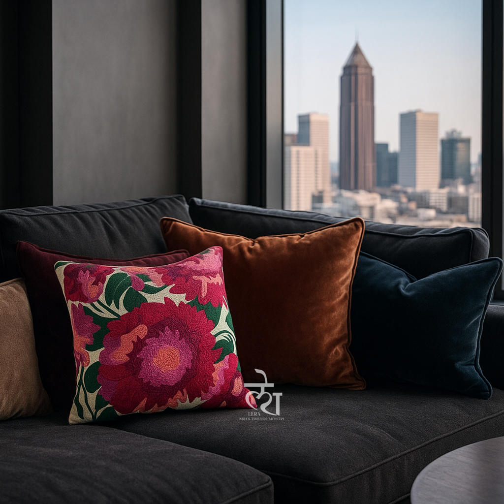 Pink Floral Paradise Cushion Cover