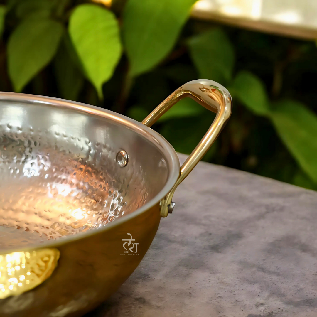 Cooking Pot/ Brass Kadai with Lid