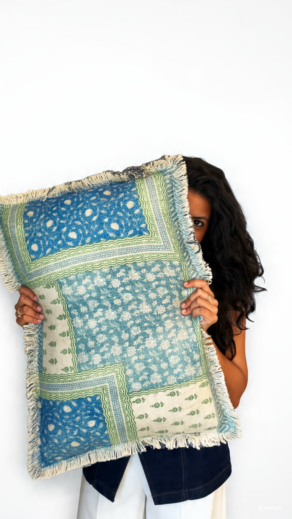 Cushion Cover - Gulnaar Indigo Sage | Lera