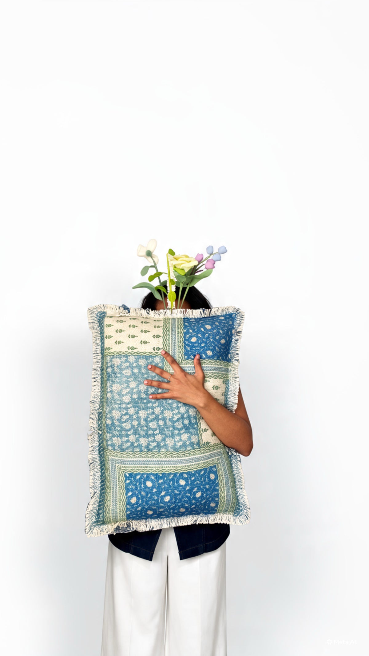 Cushion Cover - Gulnaar Indigo Sage | Lera