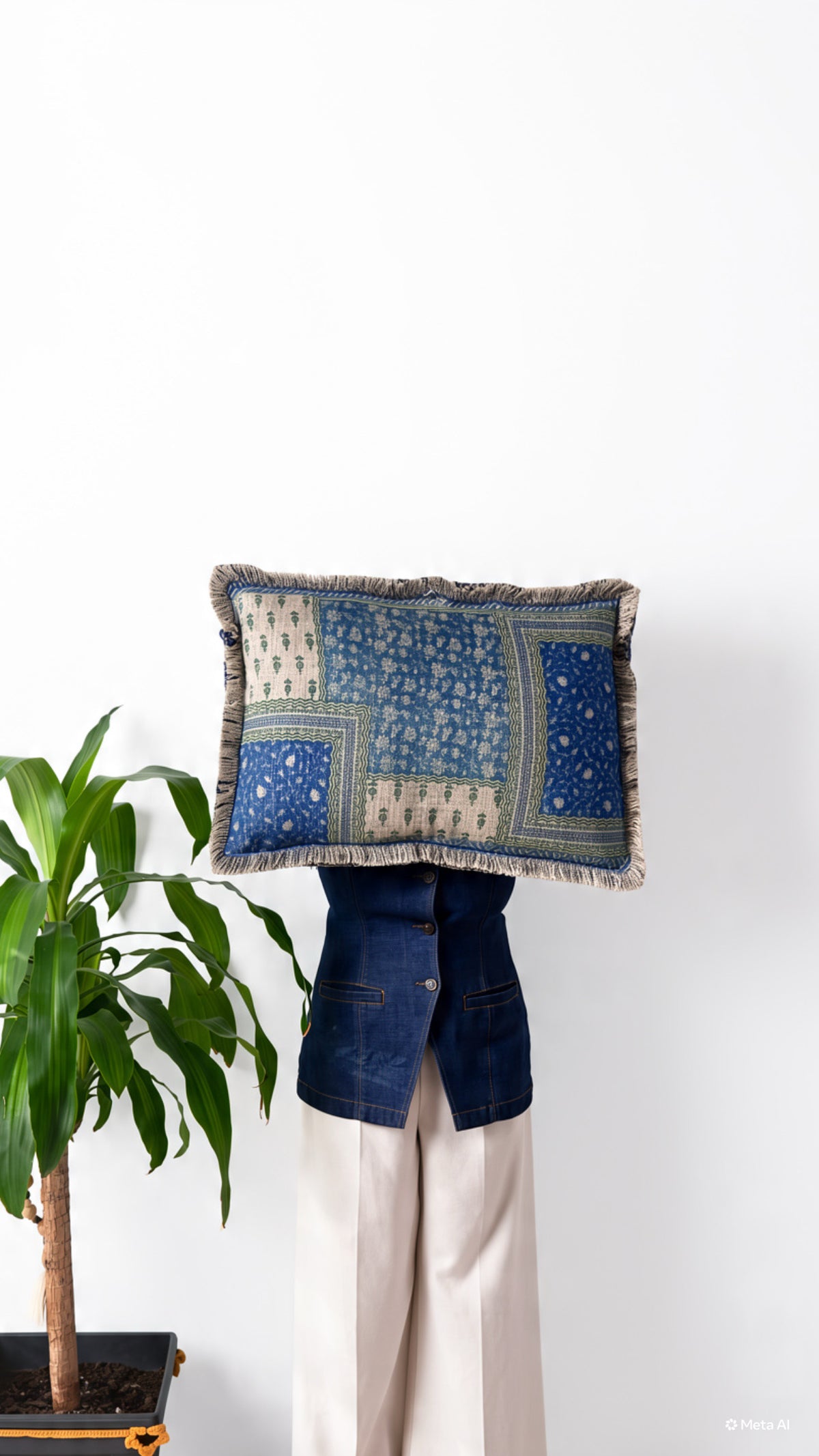 Cushion Cover - Gulnaar Indigo Sage | Lera