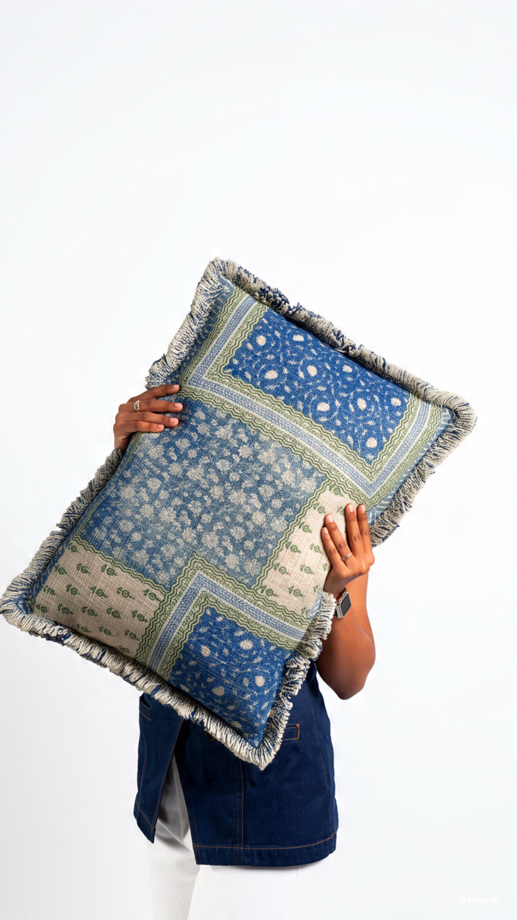 Cushion Cover - Gulnaar Indigo Sage | Lera