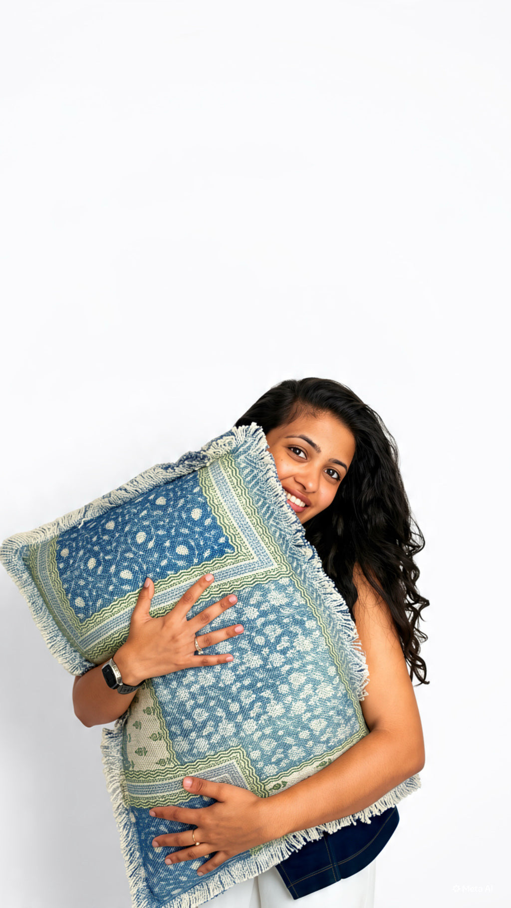 Cushion Cover - Gulnaar Indigo Sage | Lera