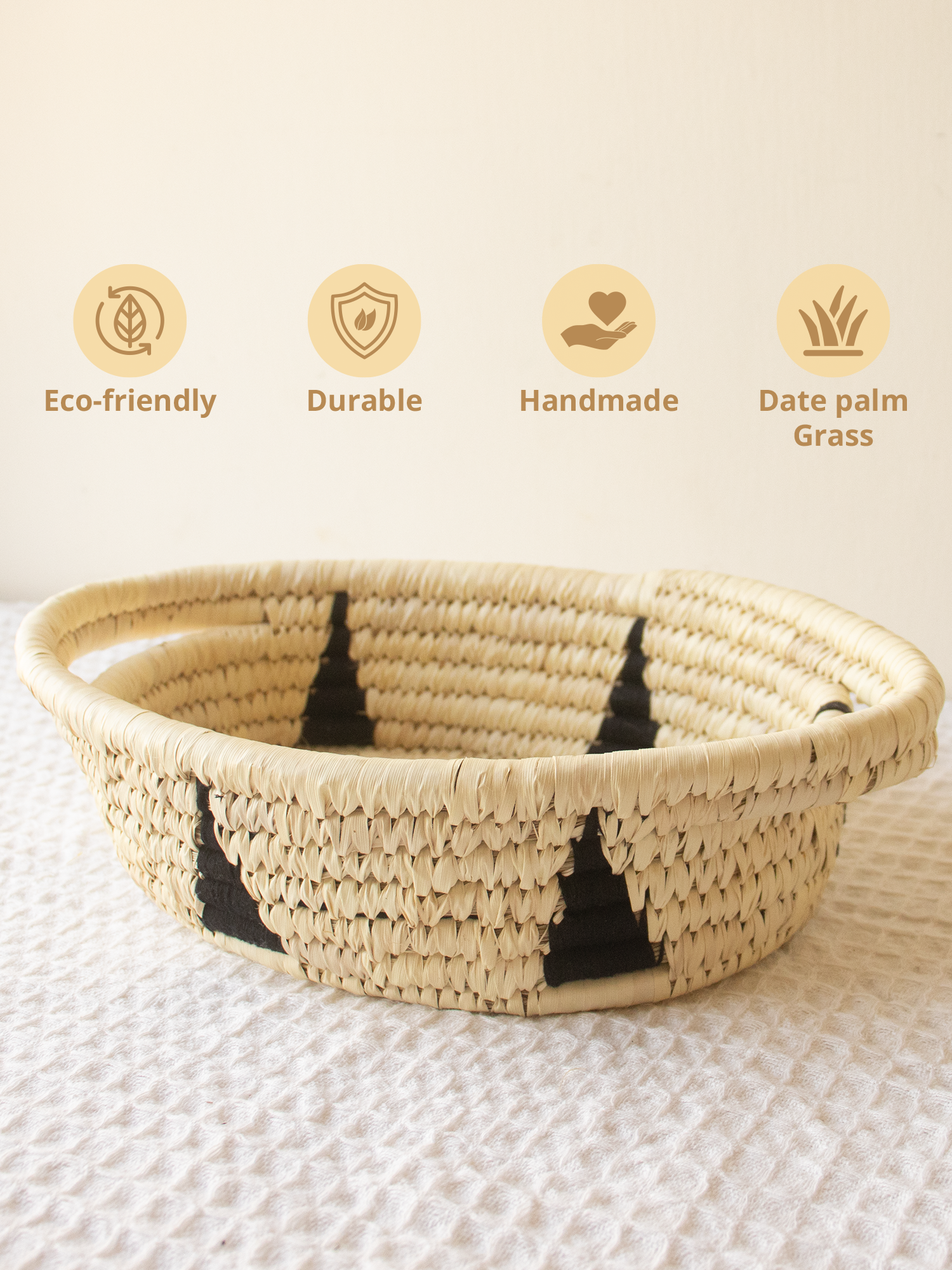 Date Palm Basket – Handwoven Natural Storage Tray